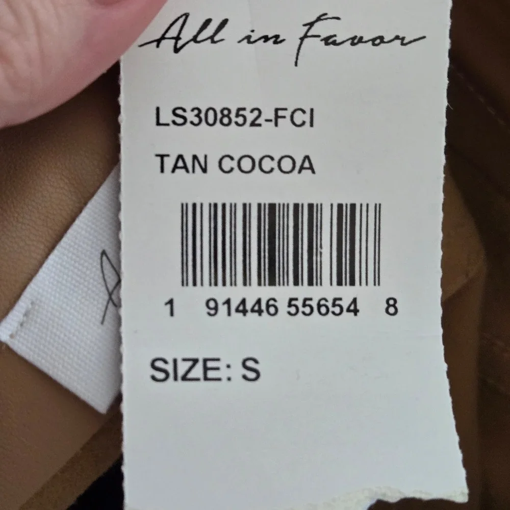 All in Favor Faux Leather Mini Skirt Womens S‎ Color Block Tan Cocoa Patchwork